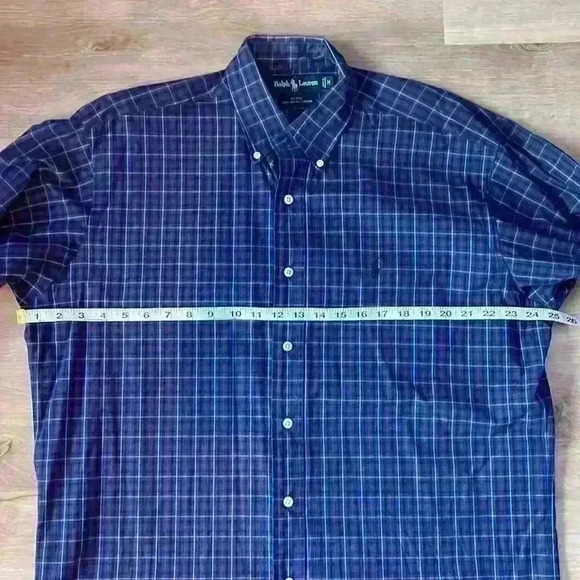 Ralph Lauren Blake Long Sleeve Shirt Purple Blue Plaid sz M (unisex) - Picture 4 of 11